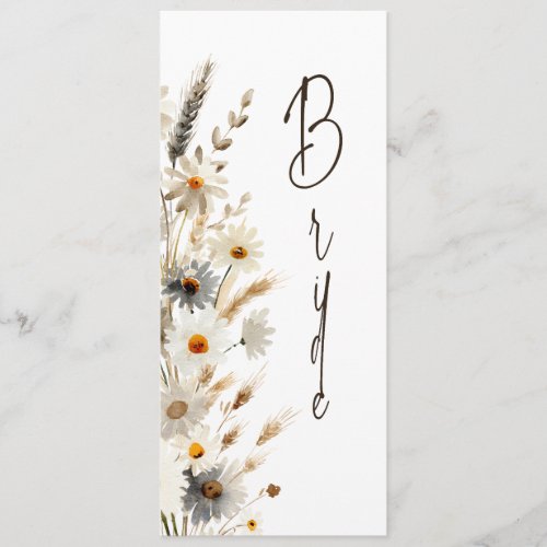Rustic Chicken Wedding Bride Reserved Seating Card