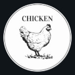 Rustic Chicken Wedding Meal Choice Classic Round Sticker<br><div class="desc">Elegant rustic wedding meal choice stickers - perfect to place on the back of place cards to specify your guests meal choice. Also perfect for rehearsal dinners and large family gatherings.</div>