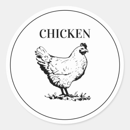 Rustic Chicken Wedding Meal Choice Classic Round Sticker