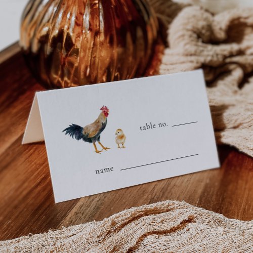 Rustic Chicken Wedding Table Number Place Card