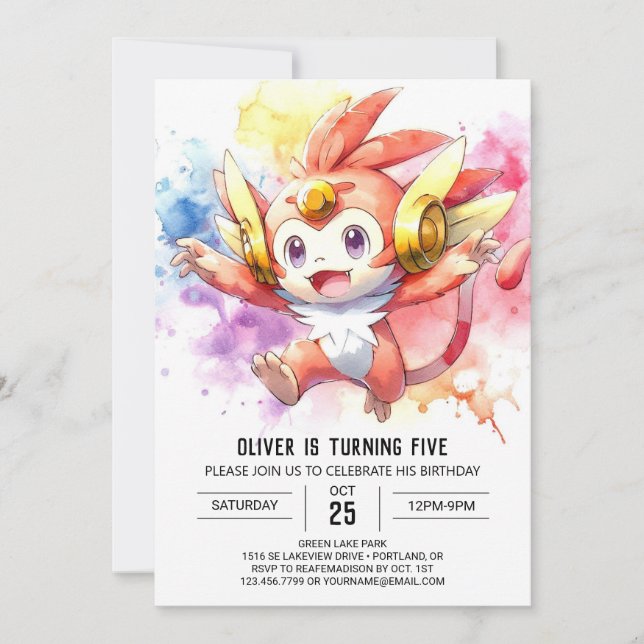 Rustic Children Monkey Birthday Invitation (Front)