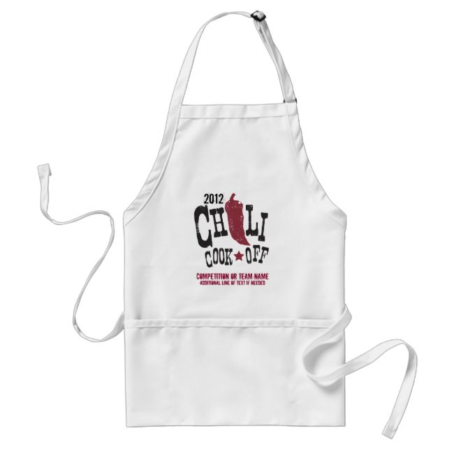 Rustic Chili Cook Off Competition Adult Apron