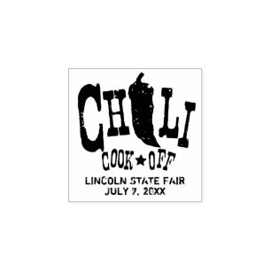Rustic Chili Cook Off Competition Rubber Stamp