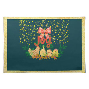 Rustic Chiristmas Chicken Festive Cloth Placemat