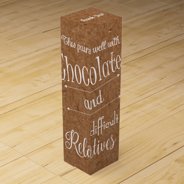 Rustic Chocolate And Wine Tasting Party Gift Box (Front)