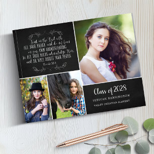 Rustic Christian Bible Verse Graduation Photo Guest Book