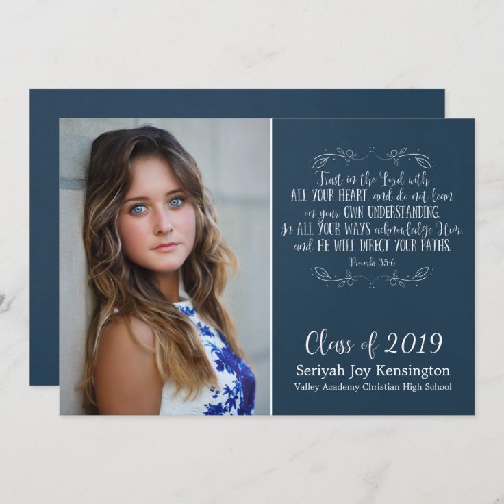 Rustic Christian Bible Verse Graduation Photo Invitation Zazzle