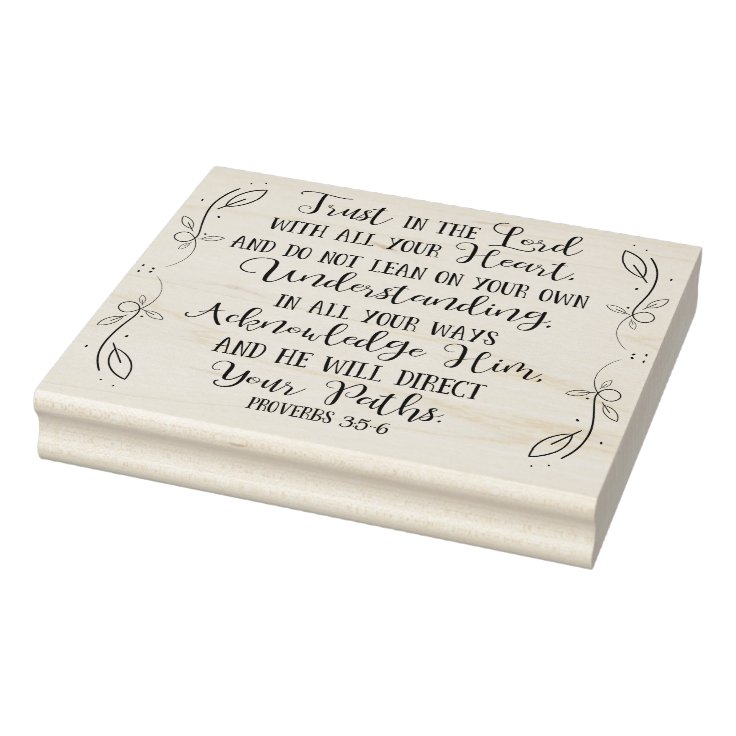 Rustic Christian Bible Verse Typography Rubber Stamp 