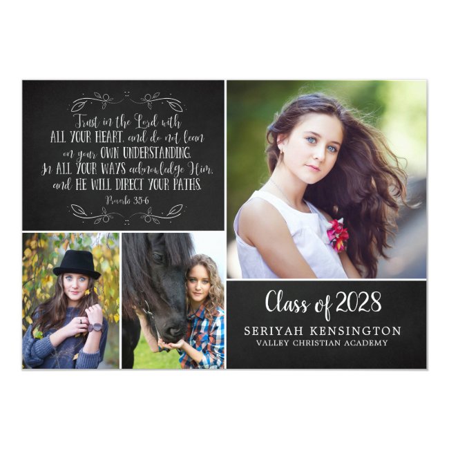 Rustic Christian Graduation Announcement Verse