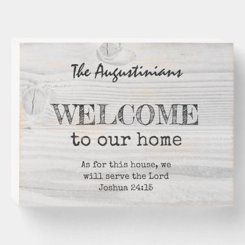 Rustic Christian WELCOME Wooden Box Sign