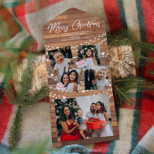 Rustic Christmas 5 Photo All In One Christmas Card