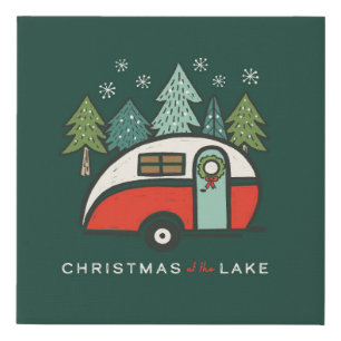 Rustic Christmas at the Lake Faux Canvas Print