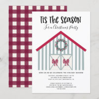 Rustic Christmas Barn Country Christmas Party Inv