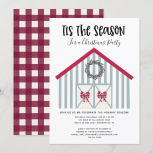 Rustic Christmas Barn Country Christmas Party Inv Invitation