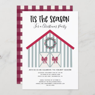Rustic Christmas Barn Country Christmas Party Invitation
