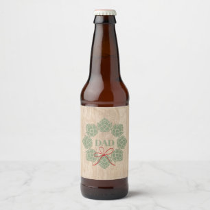 Rustic Christmas Beer Hops Dad Beer Bottle Label