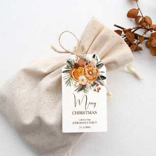 Rustic Christmas botanical dry citrus Gift Tags