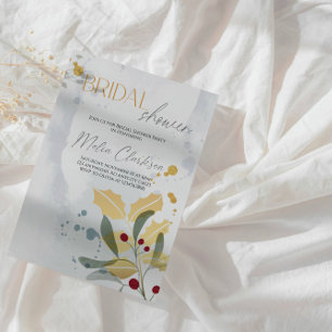 Rustic Christmas Bridal Shower - Holiday Winter Invitation