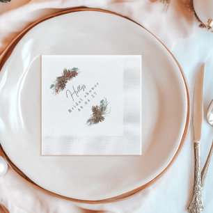 Rustic Christmas Bridal Shower  Napkins