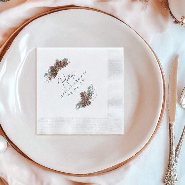 Rustic Christmas Bridal Shower  Napkins (Creator Uploaded)