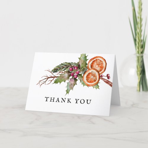 Rustic Christmas Bridal Shower Thank You Card