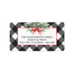 Rustic Christmas Buffalo Plaid Return Address Label<br><div class="desc">Dress up your holiday correspondence with these rustic red and black return address labels.</div>