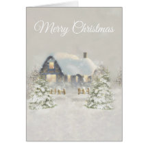 Rustic Christmas Cabin Winter Solstice Woodland