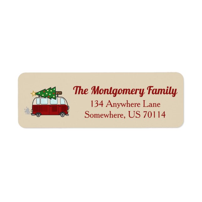 Rustic Christmas Camper | Personalized Label (Front)