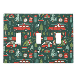 Rustic Christmas Camping Light Switch Cover