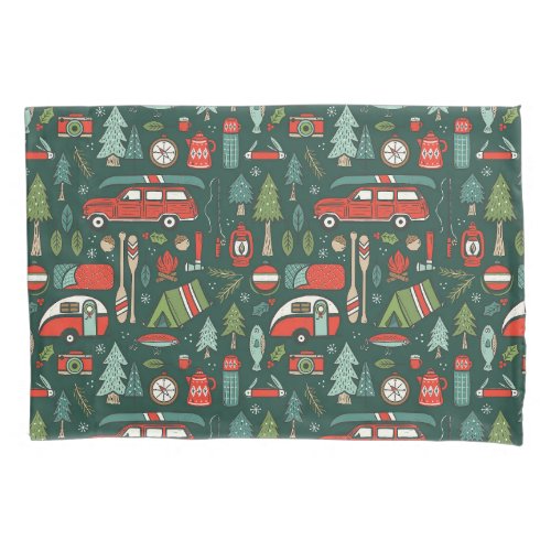 Rustic Christmas Camping Pillow Case