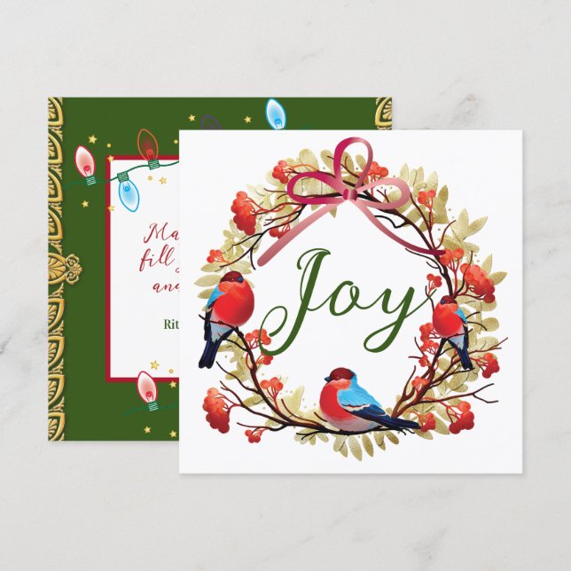 Rustic Christmas Card or Holiday Greeting Card (Front/Back)