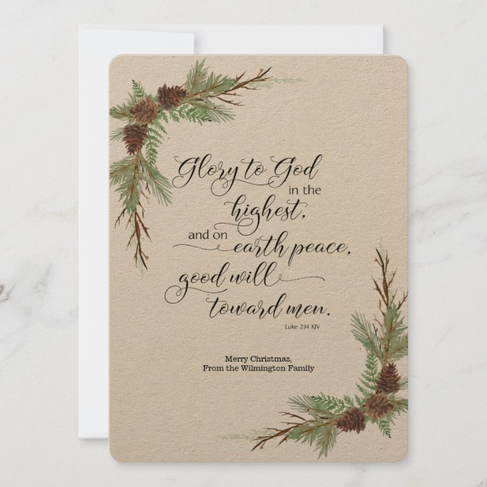 Rustic Christmas Card with KJV Bible Verse | Zazzle.com