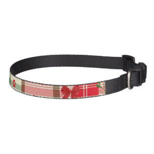 Rustic Christmas Cat Collar – Festive Plaid Print