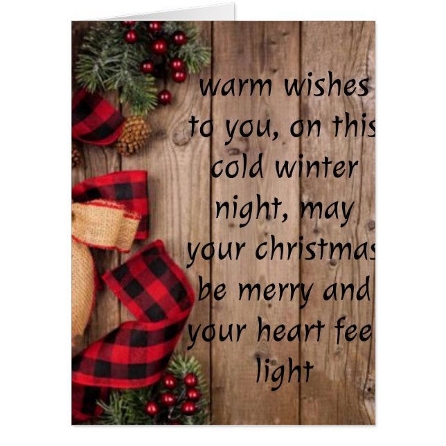 Rustic Christmas Charm  Card (Front)