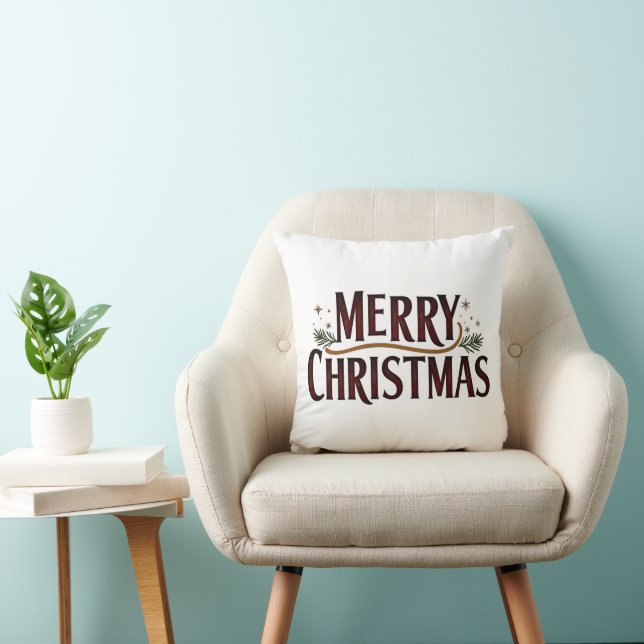 Rustic Christmas Cheer Pillow (Chair)