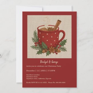 Rustic Christmas cocoa Mug Cinnamon party