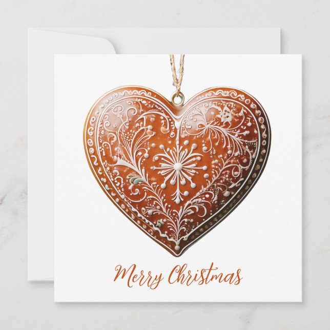 Rustic Christmas Cookie Decorated Traditional Holiday Card (Front)