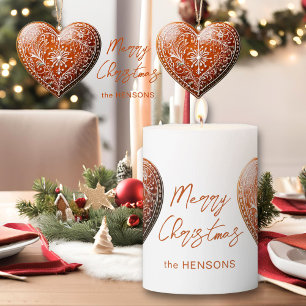 Rustic Christmas Cookie Decorated Traditional Pillar Candle