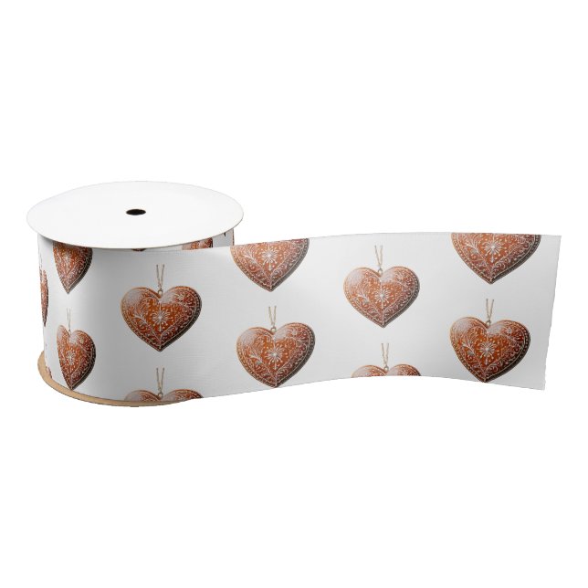 Rustic Christmas Cookie Decorated Traditional Satin Ribbon (Spool)