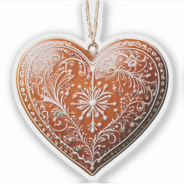 Rustic Christmas Cookie Decorated Traditional Sticker (Front)