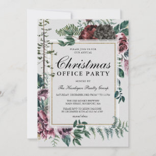 Rustic Christmas Country Botanical Corporate Invit Invitation