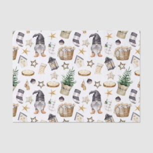 Rustic Christmas Country Gnomes and Decorations Tissue Paper