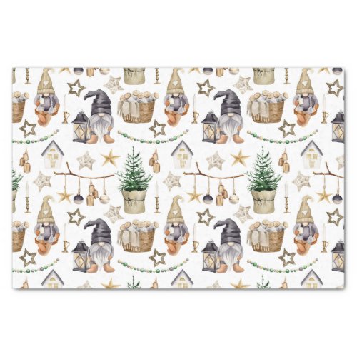 Rustic Christmas Country Gnomes Decorations  Tissue Paper