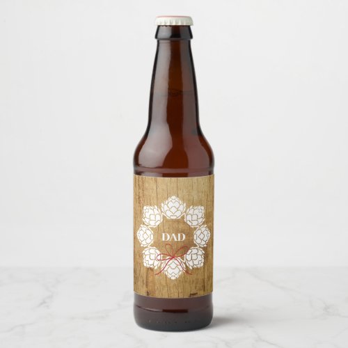 Rustic Christmas Dad Beer Bottle Label