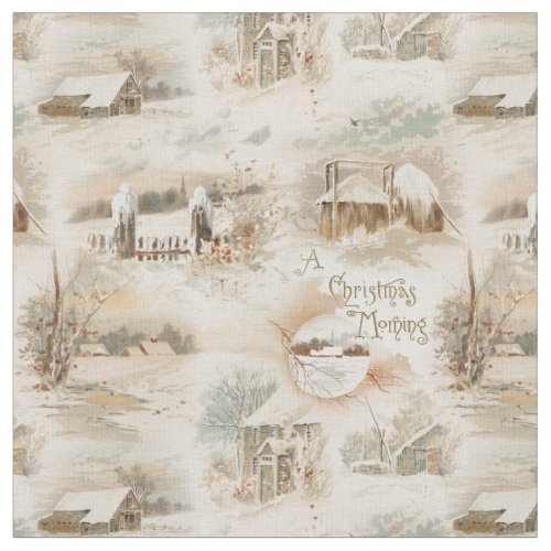 Rustic Christmas Farmsteads in Winter Fabric