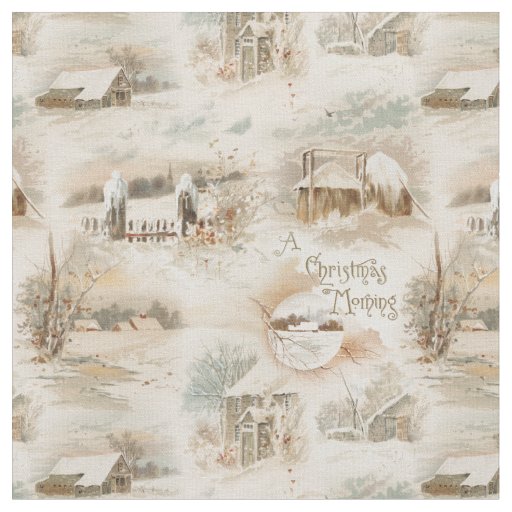 Rustic Christmas Farmsteads in Winter Fabric