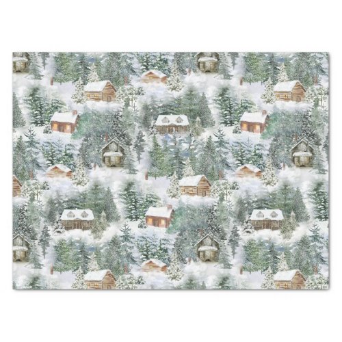 Rustic Christmas Forest Decoupage Tissue Paper