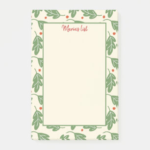 Rustic Christmas Greenery Berries Post-it Notes