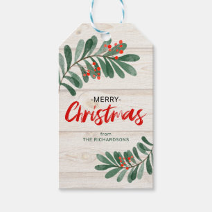 Rustic Christmas Greenery Holiday Gift Tags