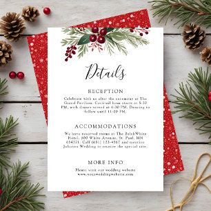 Rustic Christmas Greenery Wedding Enclosure Card